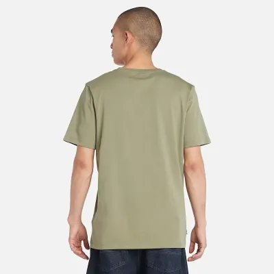 T-shirt Timberland Stack Logo homme coloris Cassel Earth avec grand logo noir imprimé sur la poitrine référence TB0A5WQQCN8
