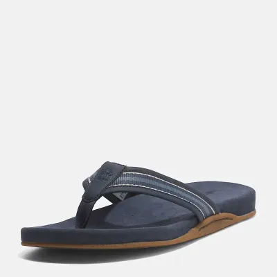Tongs Timberland Seaton Bay homme bleu marine en cuir premium et polyester recyclé avec semelle à mémoire de forme TB0A66KSL79