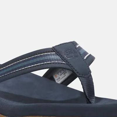 Tongs Timberland Seaton Bay homme bleu marine en cuir premium et polyester recyclé avec semelle à mémoire de forme TB0A66KSL79