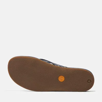 Tongs Timberland Seaton Bay homme bleu marine en cuir premium et polyester recyclé avec semelle à mémoire de forme TB0A66KSL79