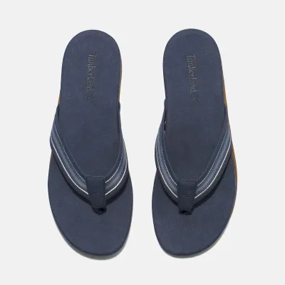 Tongs Timberland Seaton Bay homme bleu marine en cuir premium et polyester recyclé avec semelle à mémoire de forme TB0A66KSL79