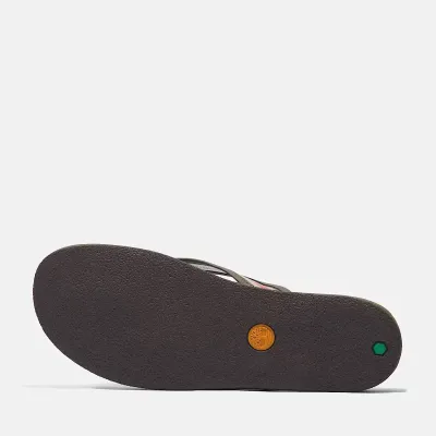 Tongs Timberland Seaton Bay homme vert olive avec bride textile rayée et semelle à mémoire de forme référence TB0A66MDL95