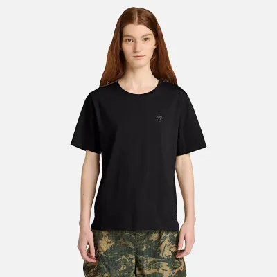 T-shirt Timberland Dunstan noir homme en coton biologique avec logo arbre brodé référence TB0A6ATE001