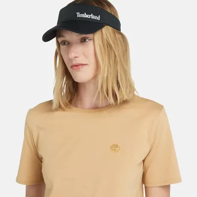 T-shirt Timberland Dunstan femme beige Light Wheat Boot en coton biologique avec logo arbre brodé référence TB0A6ATEEH3