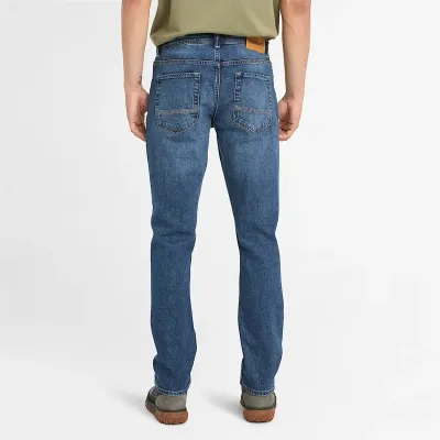 Jean Timberland homme bleu coupe slim stretch en coton biologique avec cinq poches référence TB0A6CQ2A11