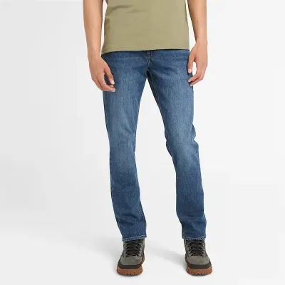 Jean Timberland homme bleu coupe slim stretch en coton biologique avec cinq poches référence TB0A6CQ2A11