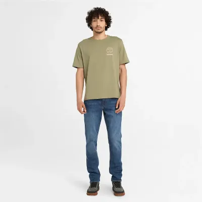 Jean Timberland homme bleu coupe slim stretch en coton biologique avec cinq poches référence TB0A6CQ2A11