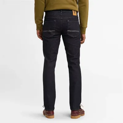 Jean Timberland homme indigo coupe slim stretch en coton biologique avec cinq poches référence TB0A6CQ2H87