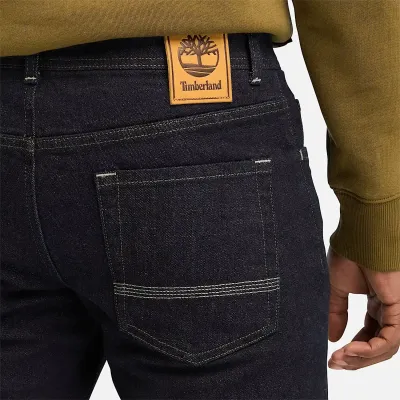 Jean Timberland homme indigo coupe slim stretch en coton biologique avec cinq poches référence TB0A6CQ2H87