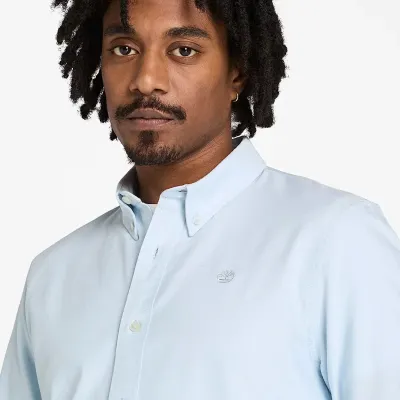Chemise Oxford Timberland homme bleu ciel en coton avec col boutonné et coupe slim référence TB0A6GPNB02