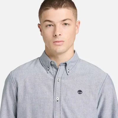 Chemise Oxford Timberland homme bleu Dark Sapphire en coton avec col boutonné et coupe slim référence TB0A6GPNB68
