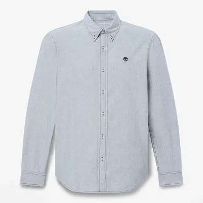 Chemise Oxford Timberland homme bleu Dark Sapphire en coton avec col boutonné et coupe slim référence TB0A6GPNB68