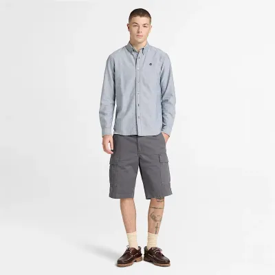 Chemise Oxford Timberland homme bleu Dark Sapphire en coton avec col boutonné et coupe slim référence TB0A6GPNB68