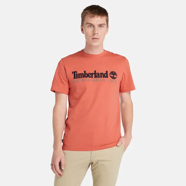 ESTABLISHED 1973 EMBROIDERY LOGO TEE CORAIL