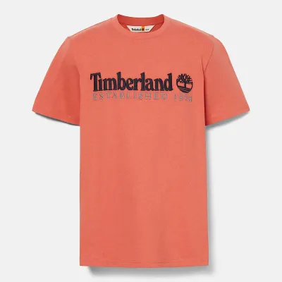 T-shirt Timberland Established 1973 homme orange Burnt Sienna en coton biologique avec logo brodé référence TB0A6SE1EI4