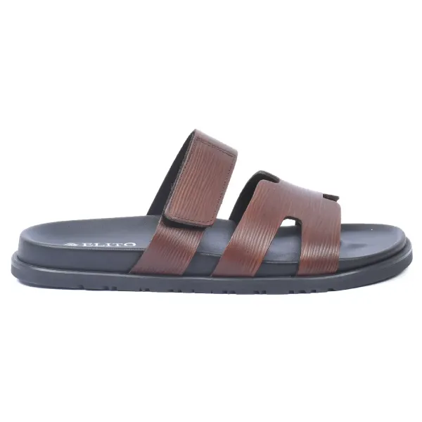 MULES HOMME EN CUIR MARRON