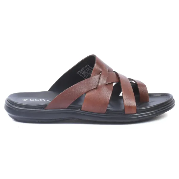 MULES HOMME EN CUIR MARRON