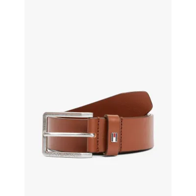 Ceinture homme Tommy Hilfiger Oliver Camel AM0AM11461-GB8 en cuir véritable grainé avec boucle métallique carrée