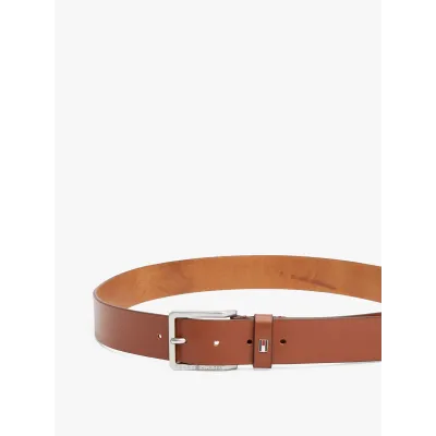 Ceinture homme Tommy Hilfiger Oliver Camel AM0AM11461-GB8 en cuir véritable grainé avec boucle métallique carrée