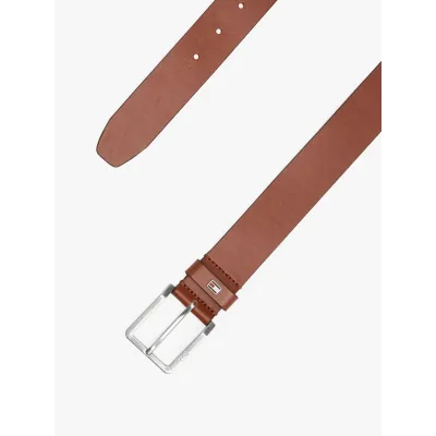 Ceinture homme Tommy Hilfiger Oliver Camel AM0AM11461-GB8 en cuir véritable grainé avec boucle métallique carrée