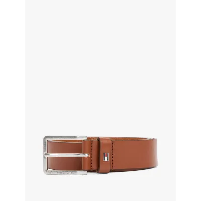 Ceinture homme Tommy Hilfiger Oliver Camel AM0AM11461-GB8 en cuir véritable grainé avec boucle métallique carrée