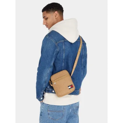 Sac bandoulière homme Tommy Jeans Essentials Daily Seasonal Reporter Beige AM0AM12900-RBR en textile synthétique