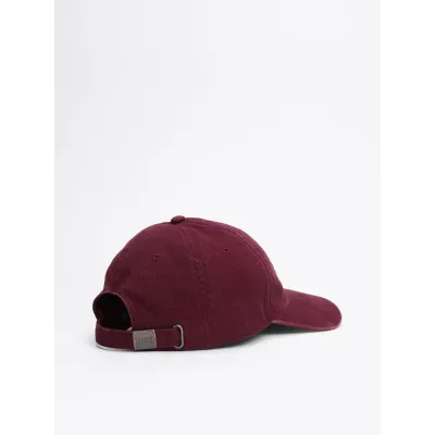 Casquette unisexe Tommy Hilfiger Monotype Soft Wash Bordeaux AM0AM13003-V18 en coton lavé avec logo Monotype brodé ton sur ton