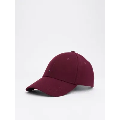 Casquette unisexe Tommy Hilfiger Hilfiger Flag Six-Panel Baseball Cap Bordeaux AM0AM13008-V18 en coton