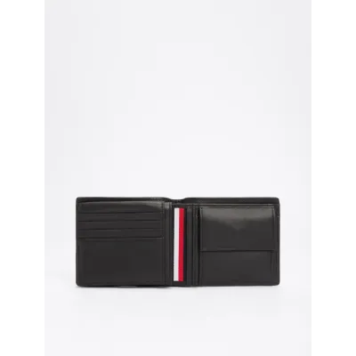 Portefeuille homme Tommy Hilfiger Premium Leather Bifold Wallet Noir AM0AM13033-BDS en cuir véritable
