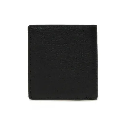 Portefeuille homme Tommy Hilfiger Tommy Logo Leather Bifold Wallet Noir AM0AM13034-BDS en cuir véritable