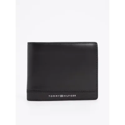 Portefeuille homme Tommy Hilfiger TH Business Leather Coin Pocket Wallet Noir AM0AM13039-BDS en cuir véritable