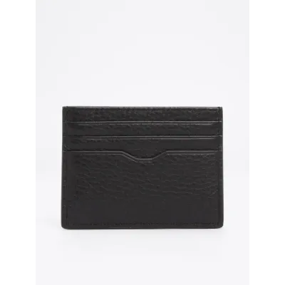 Porte-cartes unisexe Tommy Hilfiger TH Business Corporate Leather Card Holder Noir AM0AM13041-BDS en cuir véritable