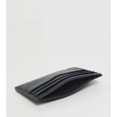 Porte-cartes unisexe Tommy Hilfiger TH Business Corporate Leather Card Holder Bleu Marine AM0AM13041-DW6 en cuir véritable