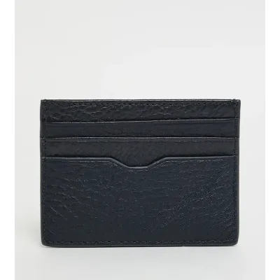 Porte-cartes unisexe Tommy Hilfiger TH Business Corporate Leather Card Holder Bleu Marine AM0AM13041-DW6 en cuir véritable