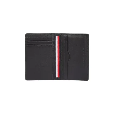 Portefeuille homme Tommy Hilfiger TH Corporate BIFOLD Noir AM0AM13046-BDS en cuir véritable grainé