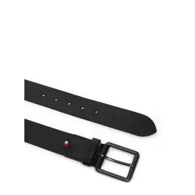 Ceinture homme Tommy Hilfiger Casual Belt Boucle carrée 4.0 Noir AM0AM13302-BDS en cuir véritable avec boucle carrée