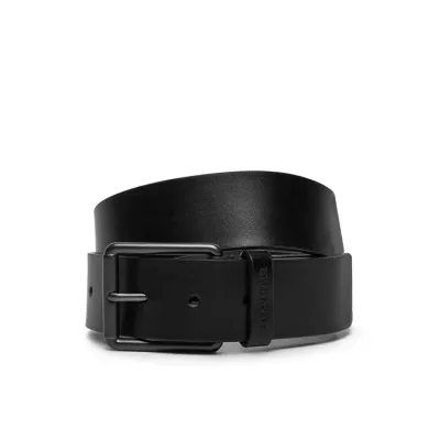 Ceinture homme Tommy Hilfiger Casual Belt Boucle carrée 4.0 Noir AM0AM13302-BDS en cuir véritable avec boucle carrée