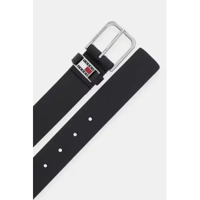 Ceinture homme Tommy Jeans Scanton 3.5 Noir AM0AM13414-BDS en cuir véritable avec finition élégante