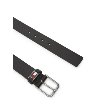 Ceinture homme Tommy Jeans Scanton 3.5 Noir AM0AM13414-BDS en cuir véritable avec finition élégante