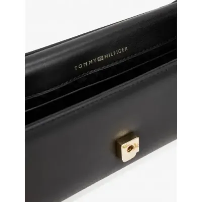 Sac bandoulière femme Tommy Hilfiger Chain Strap Crossbody Bag Noir AW0AW16891-BDS avec chaîne amovible