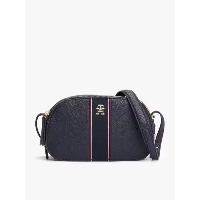 Sac bandoulière femme Tommy Hilfiger Textured Camera Bag Bleu Marine AW0AW16898-DW6 avec finition grainée