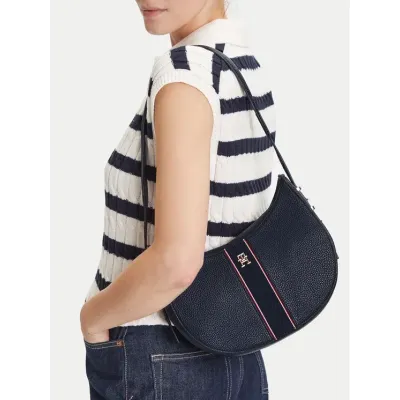 Sac à bandoulière femme Tommy Hilfiger Legacy Shoulder Bag Bleu Marine AW0AW16899-DW6 en polyuréthane