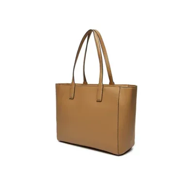 Cabas femme Tommy Hilfiger Soft Logo Tote Beige AW0AW16905-RBC avec finition grainée, fermeture zippée