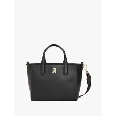 Sac à main femme Tommy Hilfiger Soft Logo Strap Tote Noir AW0AW16907-BDS avec bandoulière réglable