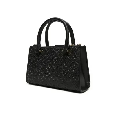 Sac à main femme Tommy Hilfiger Eternity Micro Tote Monogramme Noir AW0AW16932-BDS en polyuréthane avec design compact
