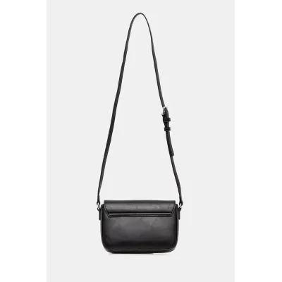 Sac bandoulière femme Tommy Jeans Essential Must FLAP Crossbody Noir AW0AW16968-BDS en 100 % polyuréthane