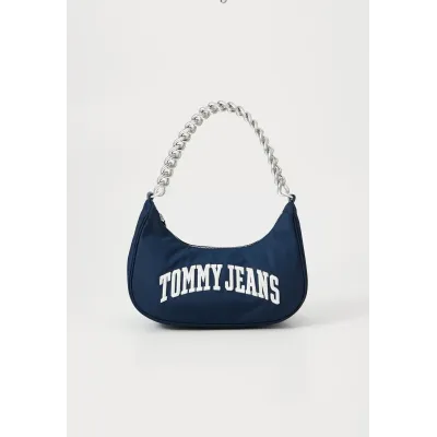 Sac à bandoulière femme Tommy Jeans Iconic Shoulder Bag With Chain Bleu Marine AW0AW16983-C1G en polyester