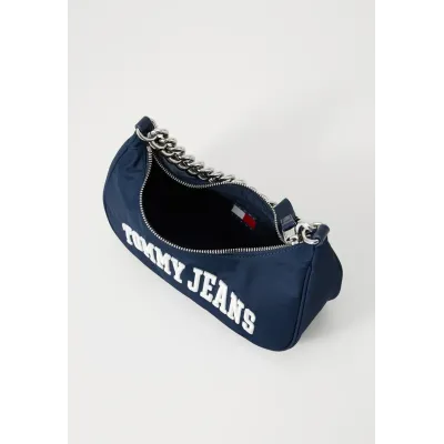 Sac à bandoulière femme Tommy Jeans Iconic Shoulder Bag With Chain Bleu Marine AW0AW16983-C1G en polyester