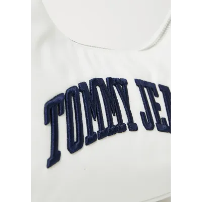 Sac à bandoulière femme Tommy Jeans Iconic Shoulder Bag With Chain Blanc AW0AW16983-YBL en polyester