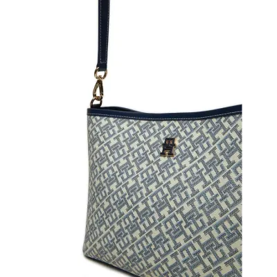 Sac femme Tommy Hilfiger Monoplay Le Shoulder Bag Bleu AW0AW17342-DW6 en 100 % polyuréthane